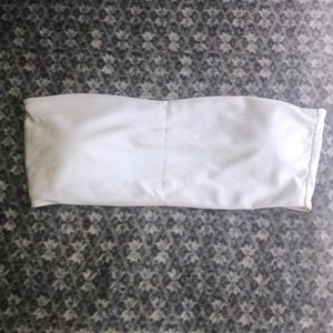 White bandeau swim top